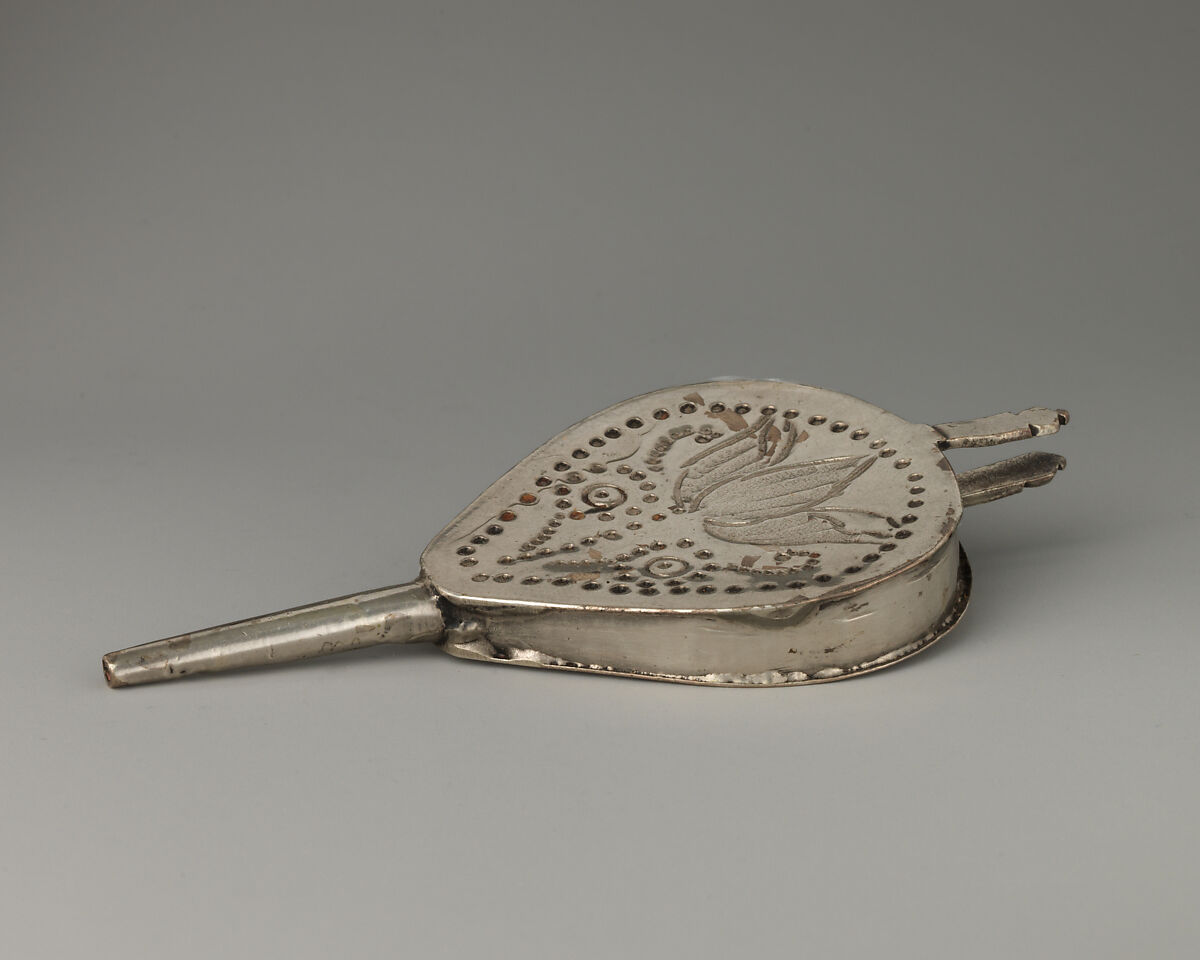 Miniature bellows, Probably George Manjoy (British, active 1685–ca. 1720), Silver, British, London 