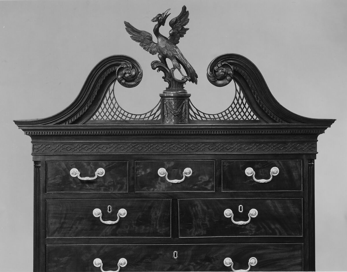 Chest-on-chest, Attributed to Thomas Affleck (1740–1795), Mahogany, mahogany veneer, white cedar,
yellow pine, tulip poplar, American