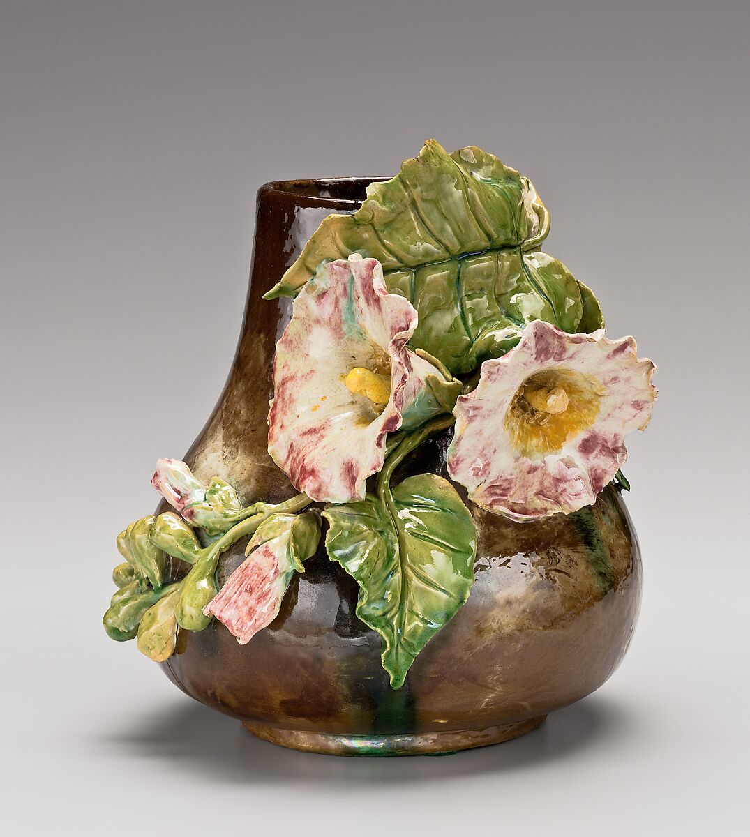 Vase, T. J. Wheatley &amp; Company (1880–1882), Earthenware, American 