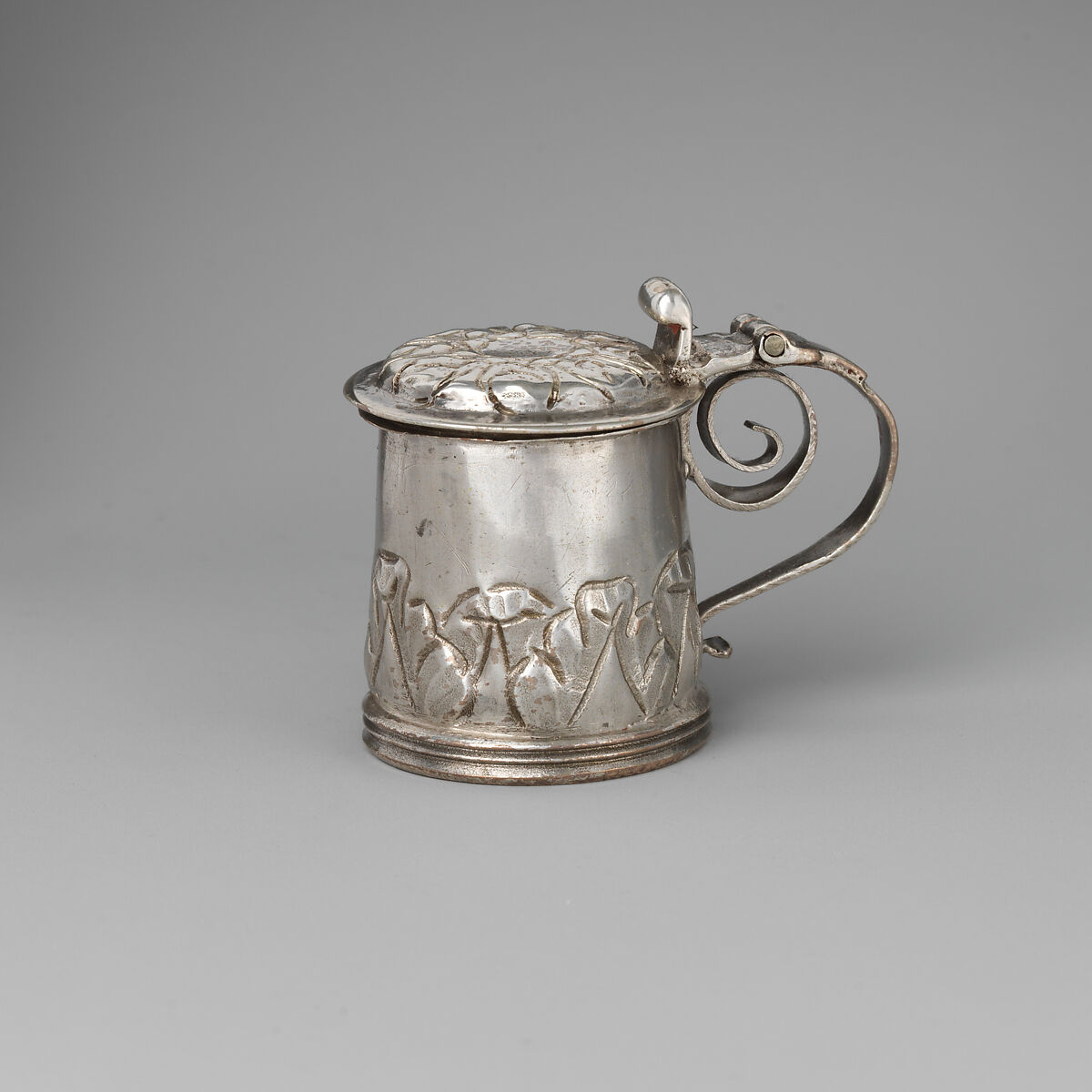 Miniature tankard, Probably by George Manjoy (British, active 1685–ca. 1720), Silver, British, London 