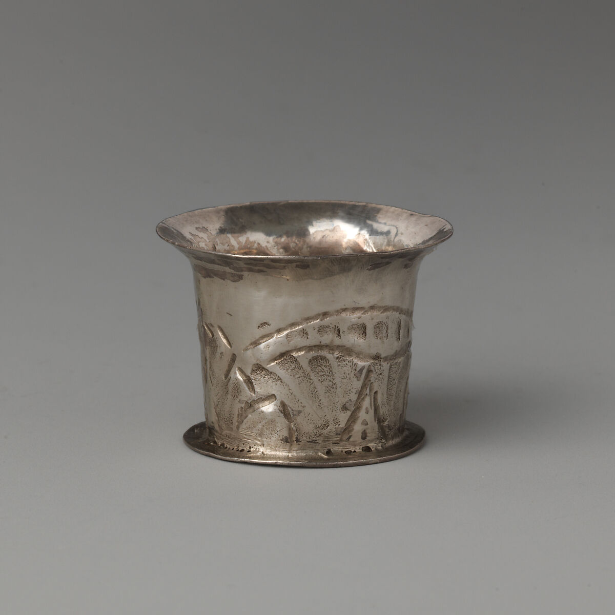 Miniature beaker, Probably by George Manjoy (British, active 1685–ca. 1720), Silver, British, London 