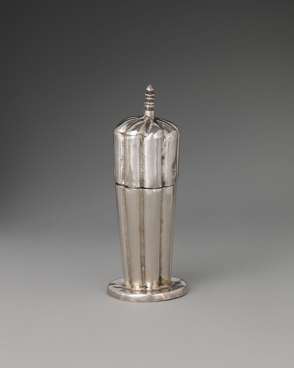 Miniature knifebox with cover, George Manjoy (British, active 1685–ca. 1720), Silver, British, London 