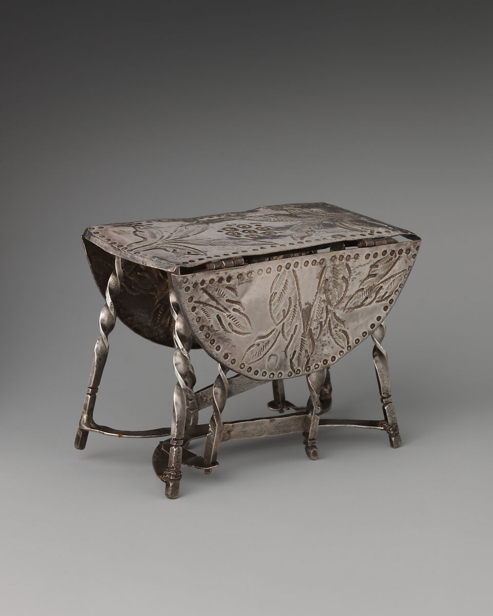 Miniature gateleg table (one of a pair), George Manjoy (British, active 1685–ca. 1720), Silver, British, London 