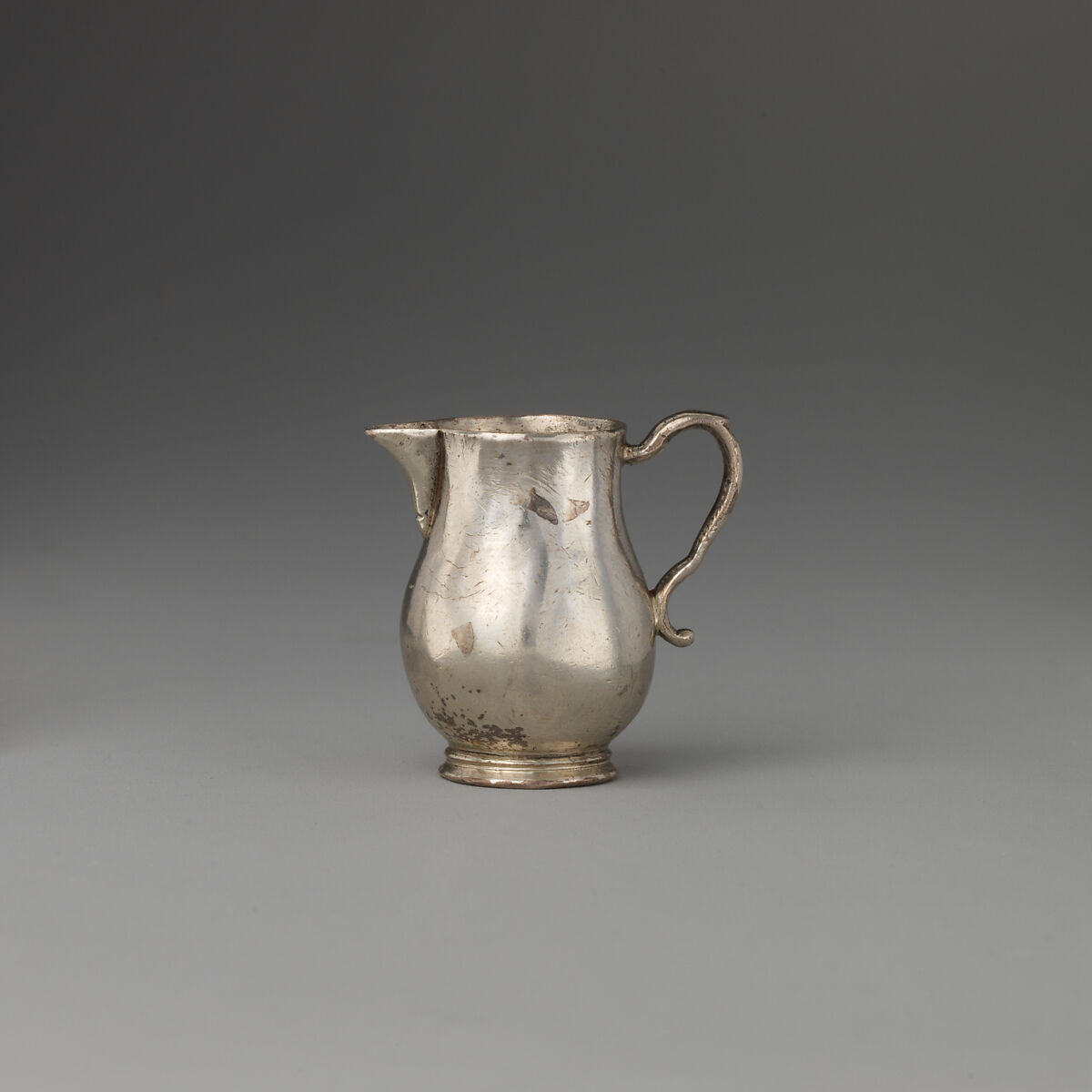 Miniature cream jug (part of a set), David Clayton (British, active 1689), Silver, British, London 