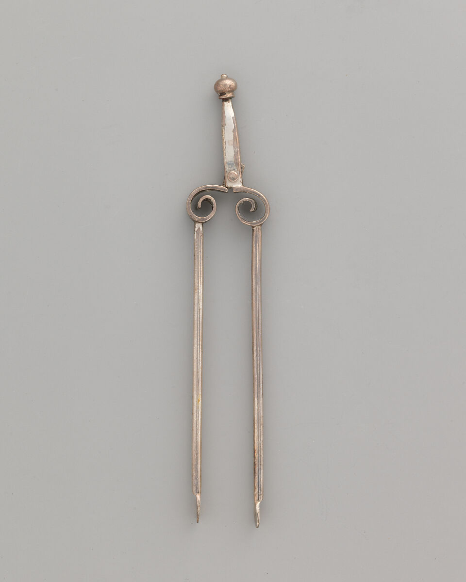 Miniature tongs, David Clayton (British, active 1689), Silver, British, London 