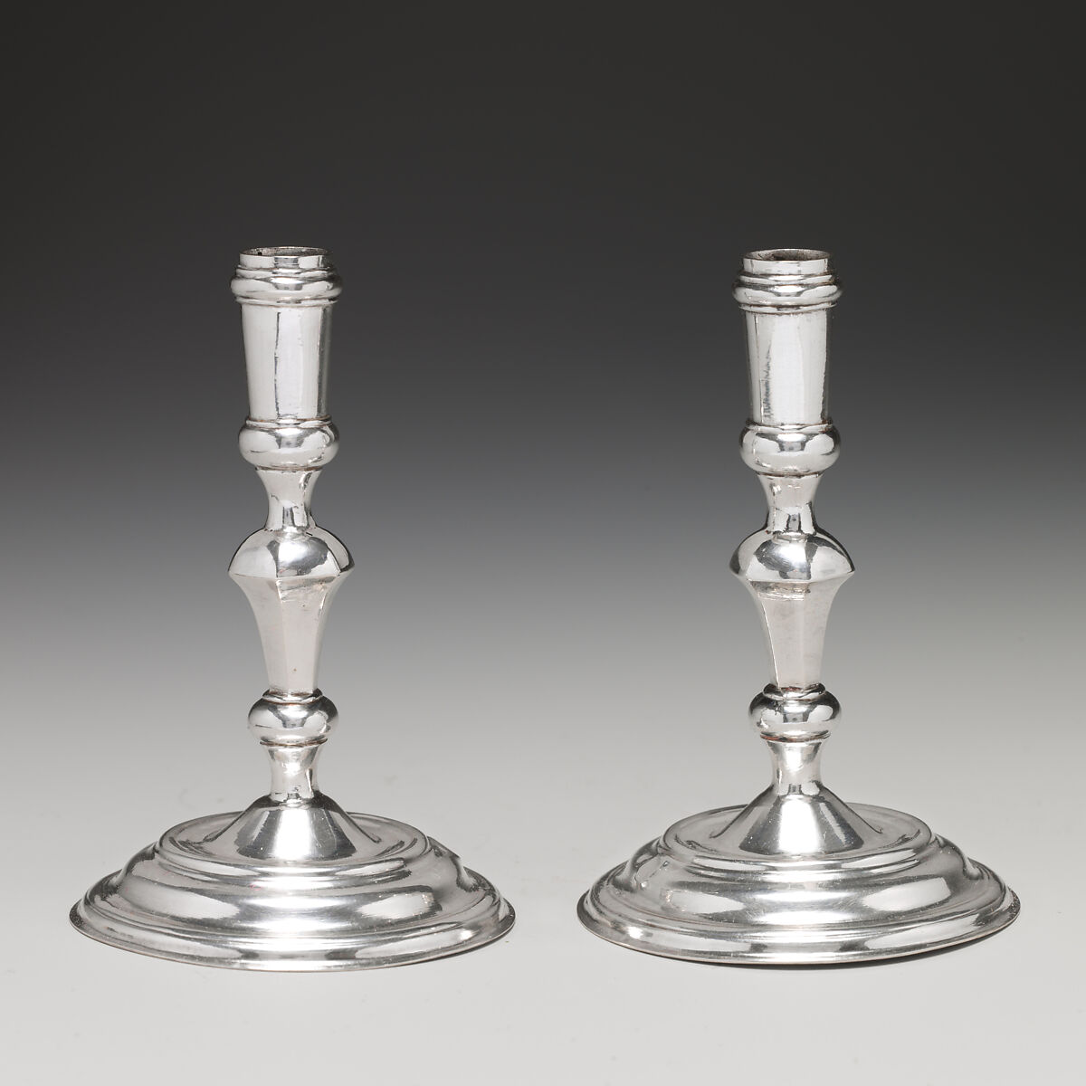 Miniature taperstick (one of a pair), David Clayton (British, active 1689), Silver, British, London 