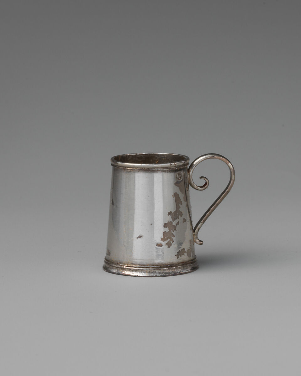 Miniature mug, David Clayton (British, active 1689), Silver, British, London 
