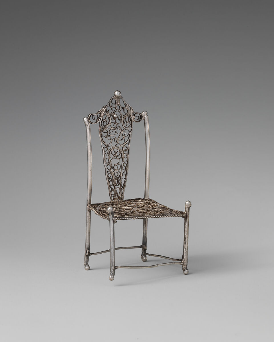 Set of seven miniature chairs, Silver, Dutch