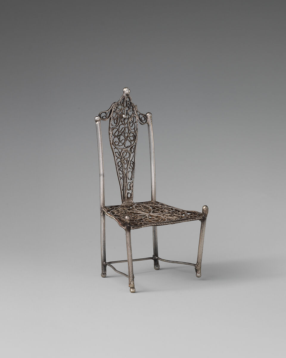 Set of seven miniature chairs, Silver, Dutch
