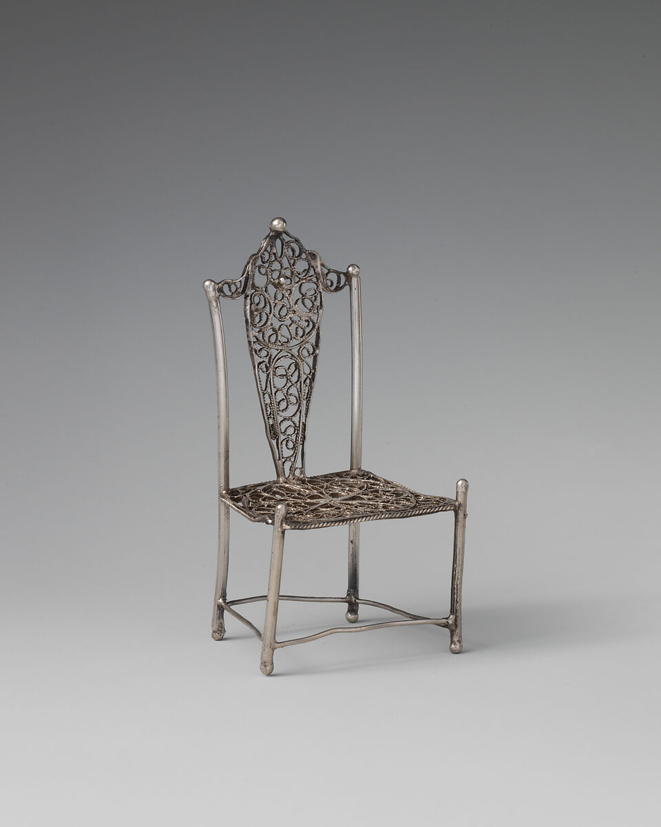 Set of seven miniature chairs, Silver, Dutch