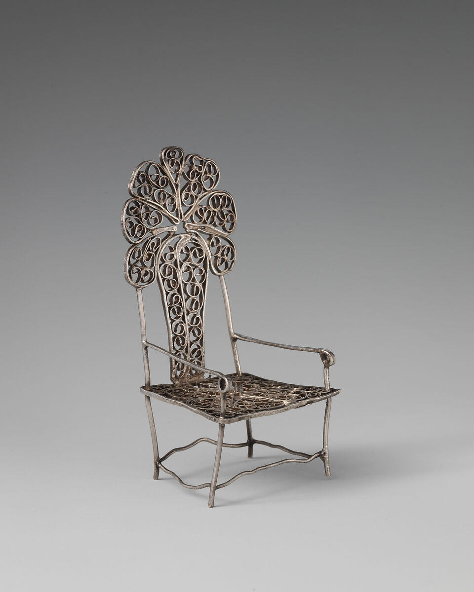 Set of seven miniature chairs, Silver, Dutch