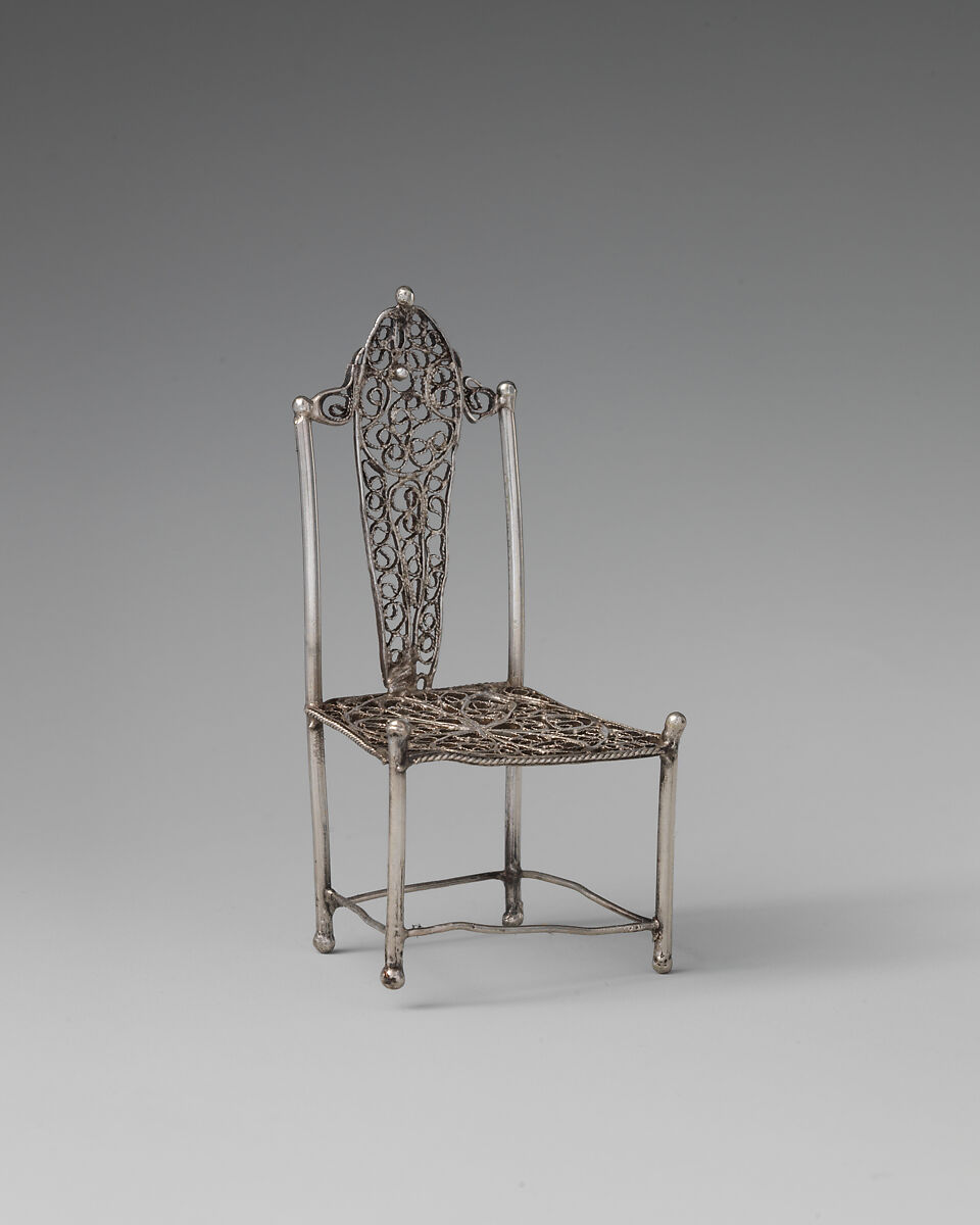 Set of seven miniature chairs, Silver, Dutch
