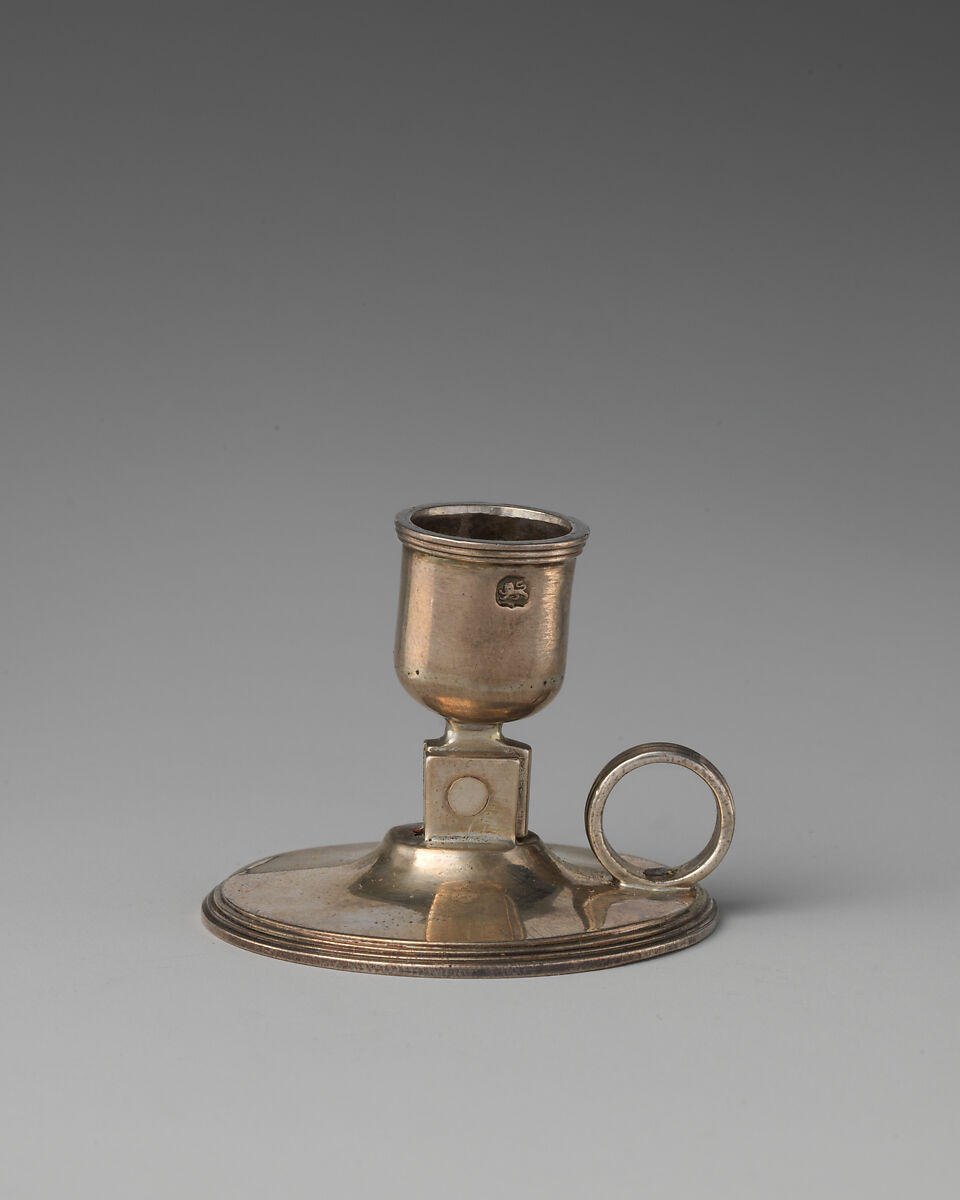 Miniature chamber candlestick, Probably by John Robins, Silver, British, London 