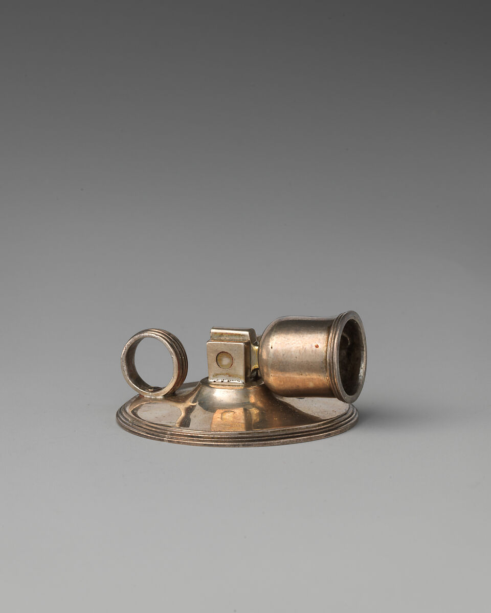 Miniature chamber candlestick, Probably by John Robins, Silver, British, London