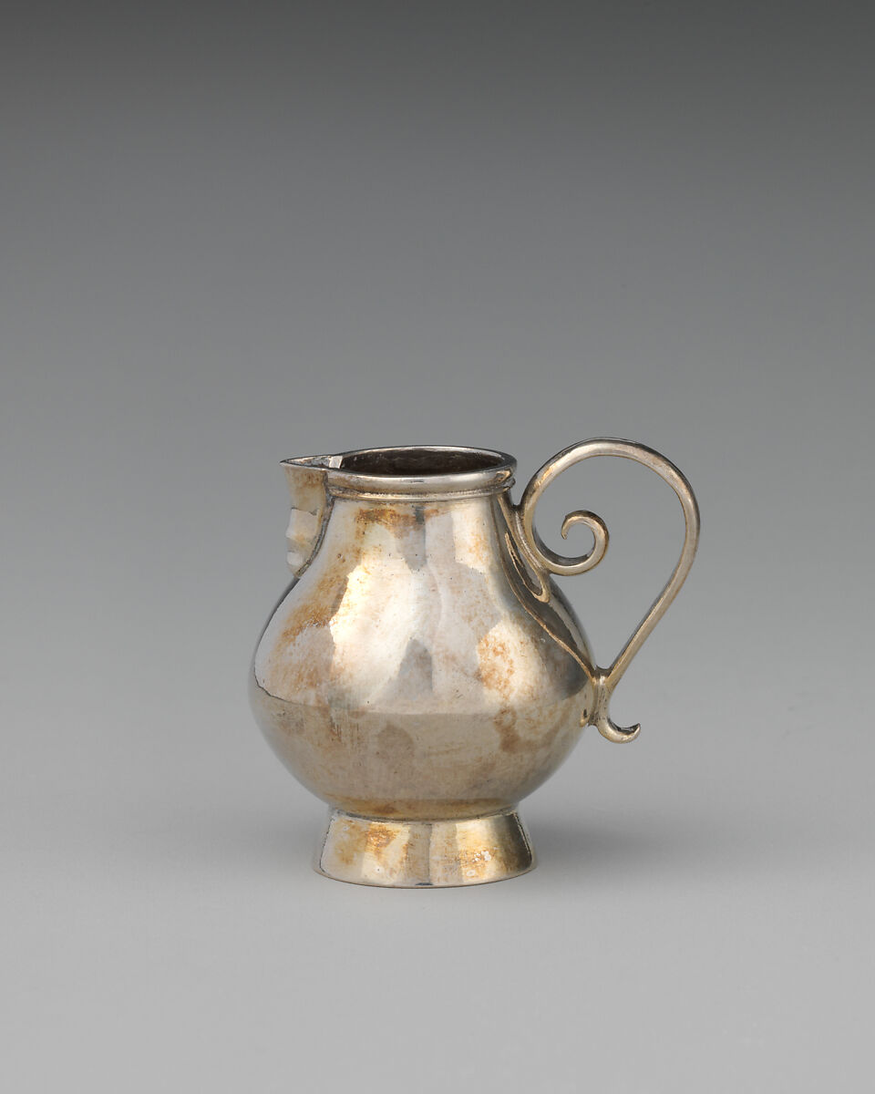 Miniature cream jug, David Clayton (British, active 1689), Silver, British, London 