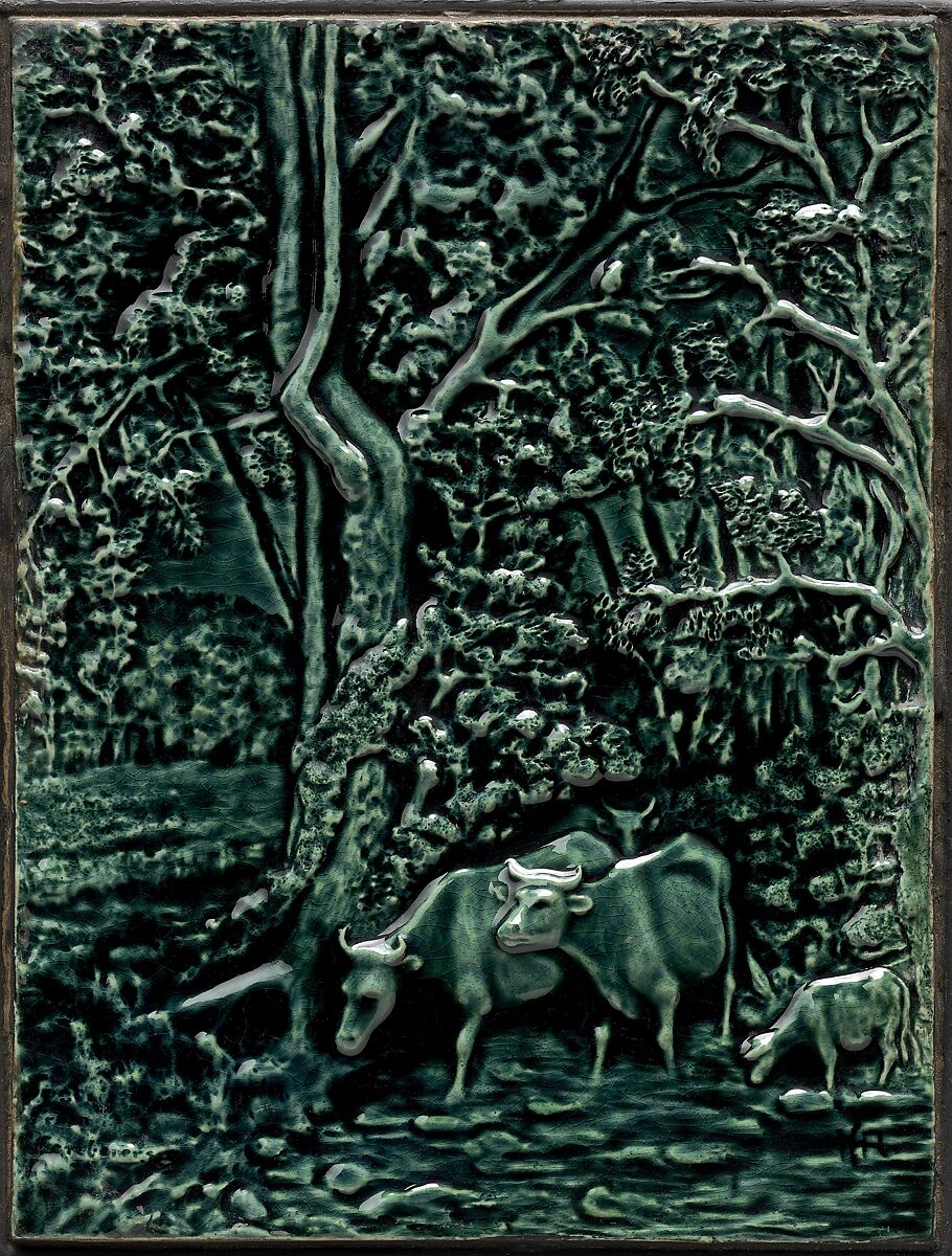 Tile, Chelsea Keramic Art Works (1872–1889), Earthenware, American 