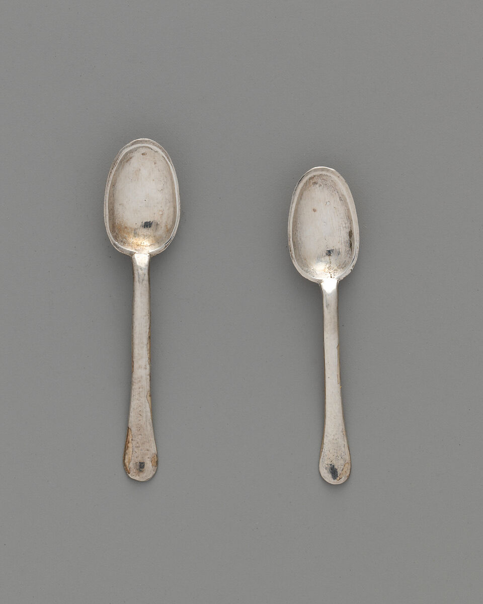Miniature teaspoons, David Clayton (British, active 1689), Silver, British, London 