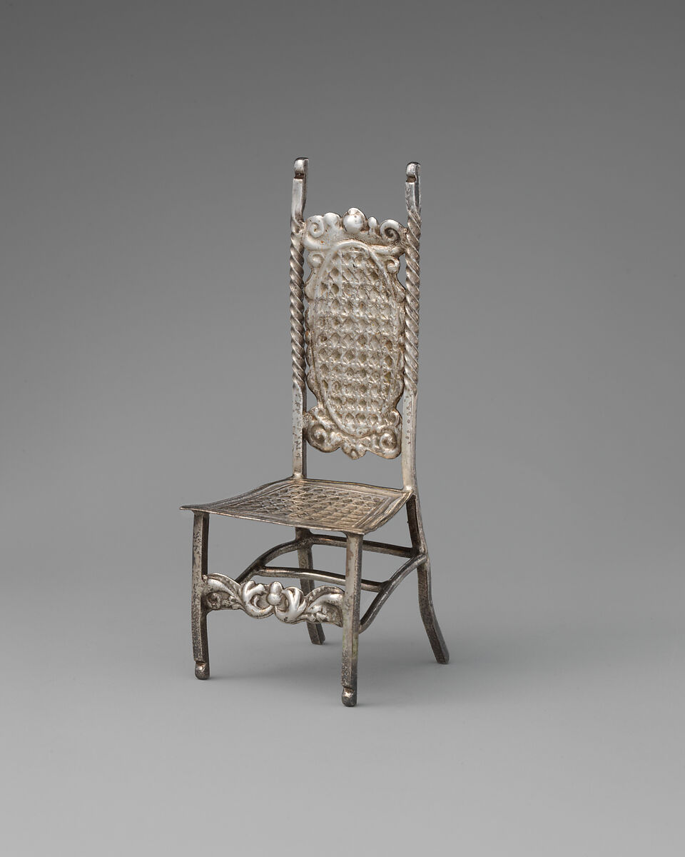 Miniature side chair, David Clayton (British, active 1689), Silver, British, London 