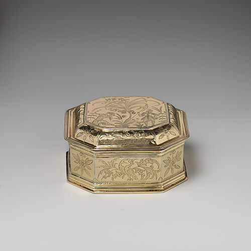 Box with cover (one of a pair) (part of a toilet service)