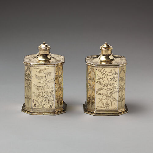 Pair of scent bottles (part of a toilet service)