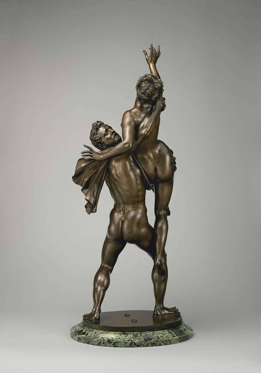Abduction of a Sabine Woman, After a model by Giambologna (Netherlandish, Douai 1529–1608 Florence), Bronze; on non-contemporary marble pedestal (removed Nov. 2020), Italian, Florence