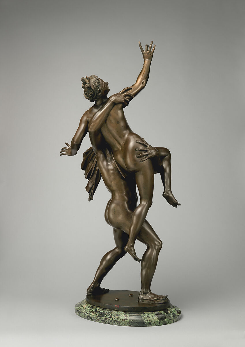 Abduction of a Sabine Woman, After a model by Giambologna (Netherlandish, Douai 1529–1608 Florence), Bronze; on non-contemporary marble pedestal (removed Nov. 2020), Italian, Florence