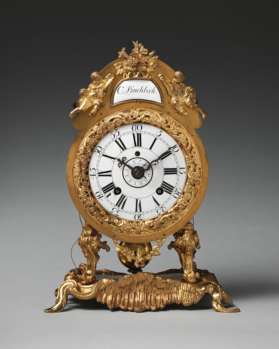 Table or bracket clock, Clockmaker: Christopher Pinchbeck II (British, died 1783), Pinchbeck metal, mahogany case, British, London