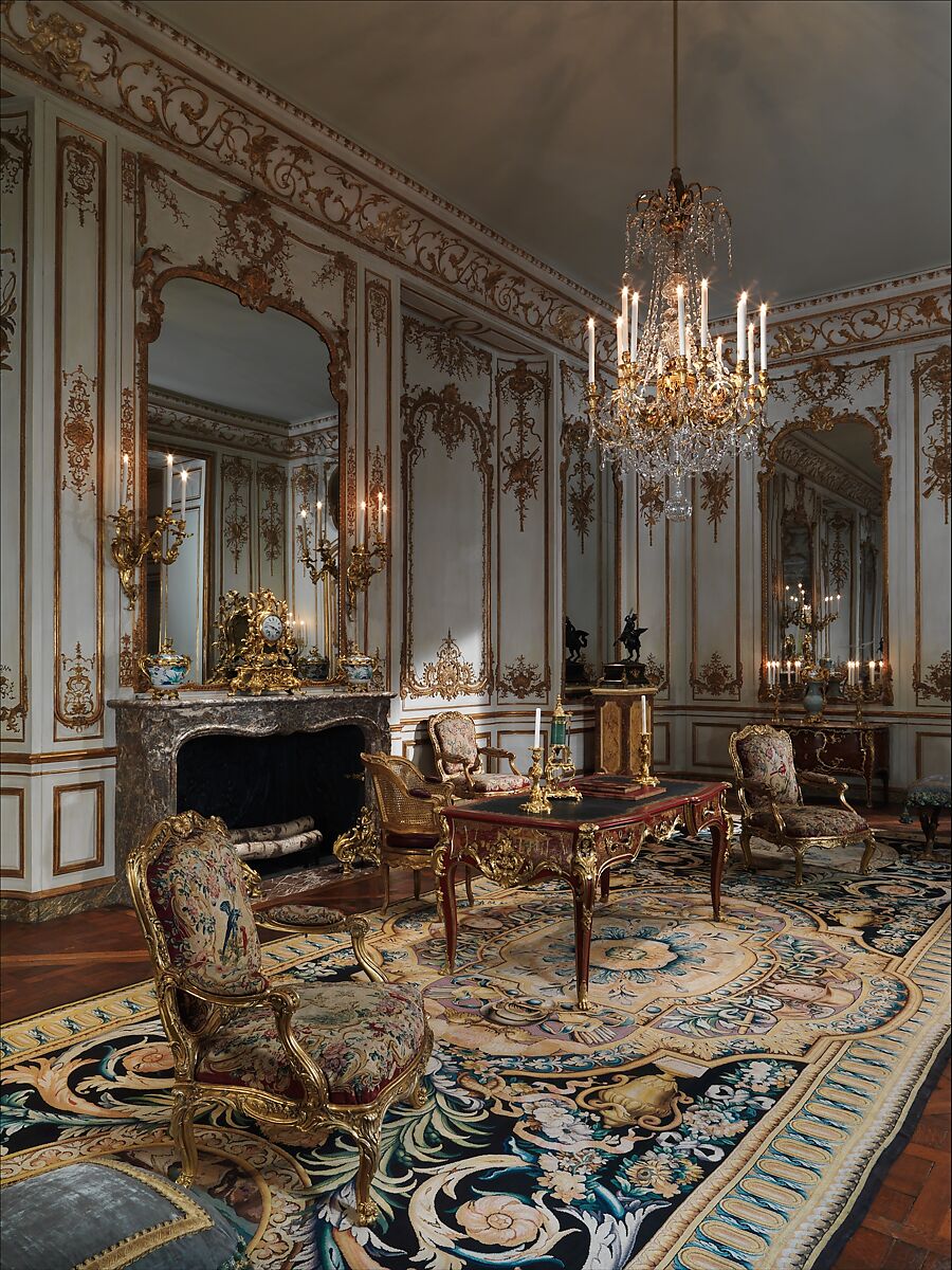 Boiserie from the Hôtel de Varengeville, Carved, painted, and gilded oak, French, Paris