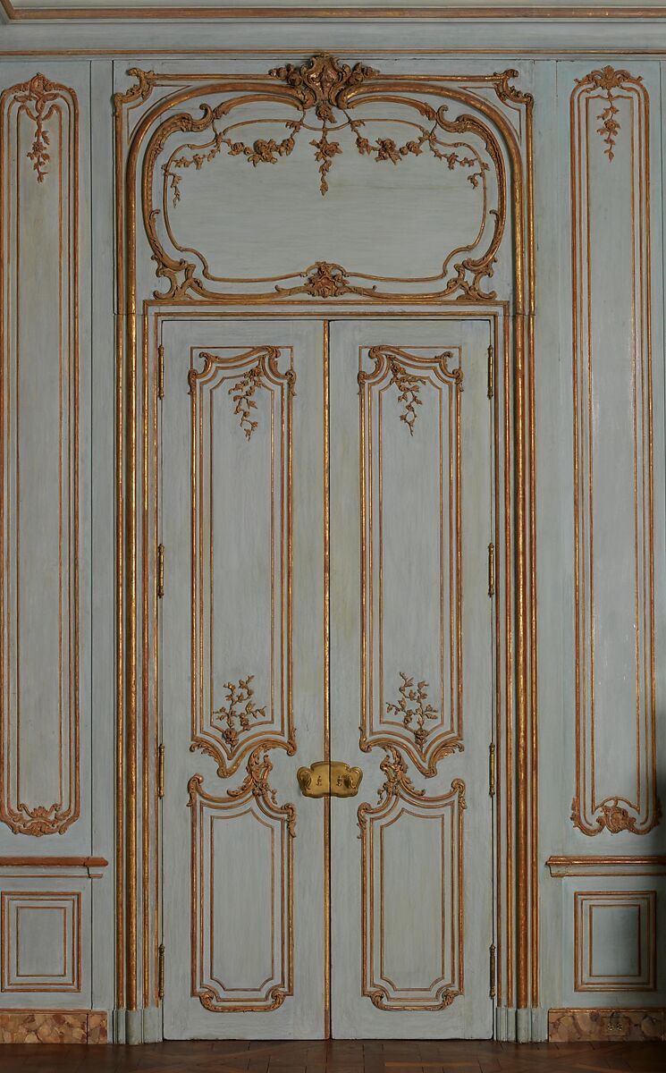 Boiserie from the Palais Paar, 30 Wollzeile, Vienna, Austria, Designed by architect Isidor Canevale (1730–1786), Carved, painted, and gilded pine; plaster; gilt bronze; mirror glass; oak flooring, Austrian, Vienna