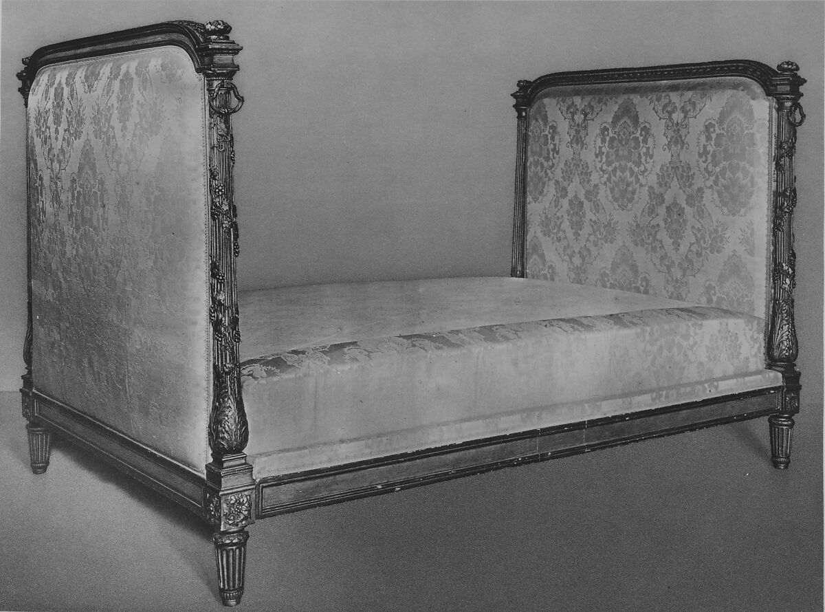 Daybed, Attributed to Georges Jacob (French, Cheny 1739–1814 Paris), Carved and gilded oak; gilt bronze, French, Paris 