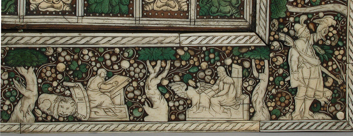 Chess and tric-trac game board, Wood, ivLoutre1!ory, bone, mother-of-pearl, German