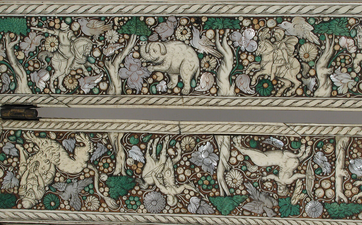 Chess and tric-trac game board, Wood, ivLoutre1!ory, bone, mother-of-pearl, German