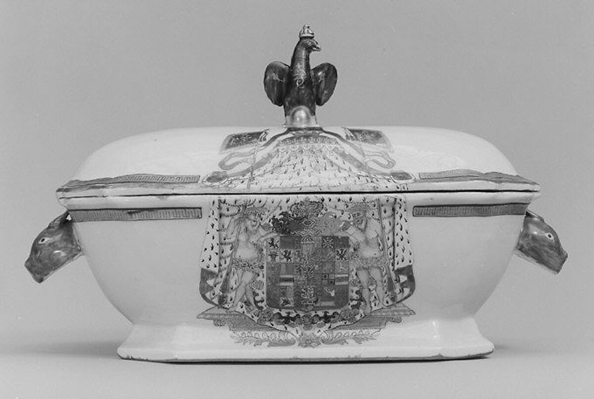 Tureen with cover, Hard-paste porcelain, Chinese, for German market