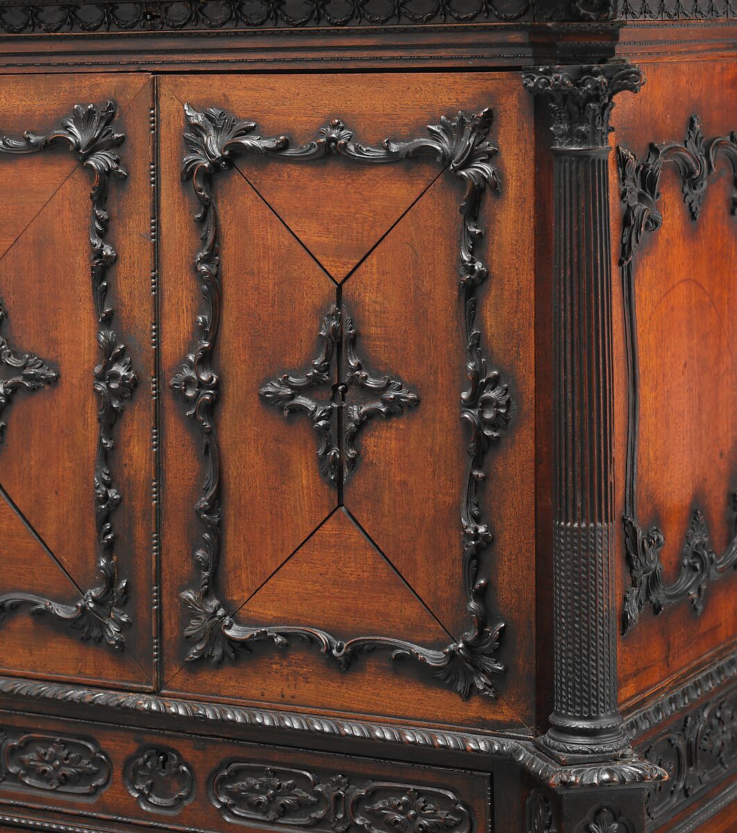 Medal cabinet, Attributed to William Vile (British, Somerset 1715–1767 London), Mahogany with carved and applied decoration, British