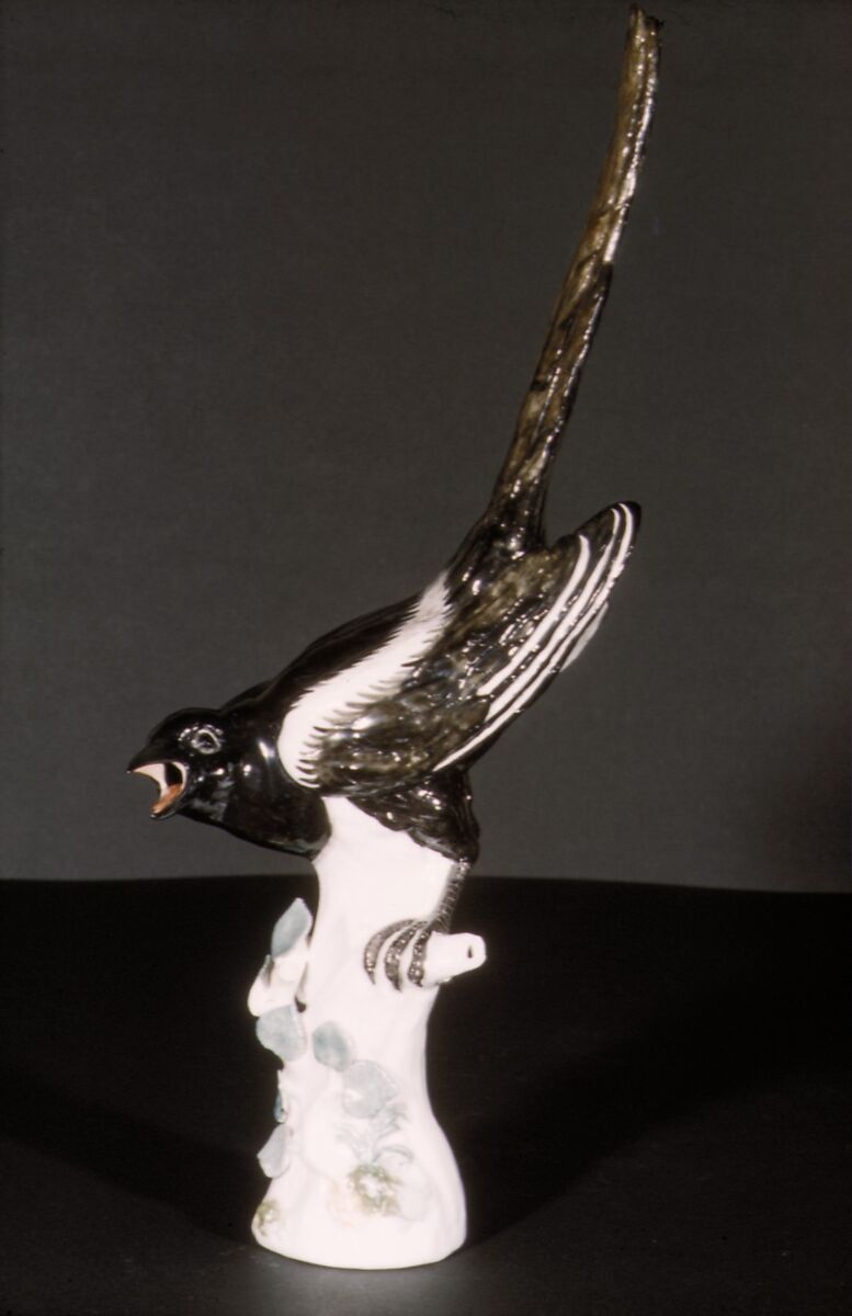 Magpie (one of a pair), Meissen Manufactory (German, 1710–present), Hard-paste porcelain, German, Meissen 