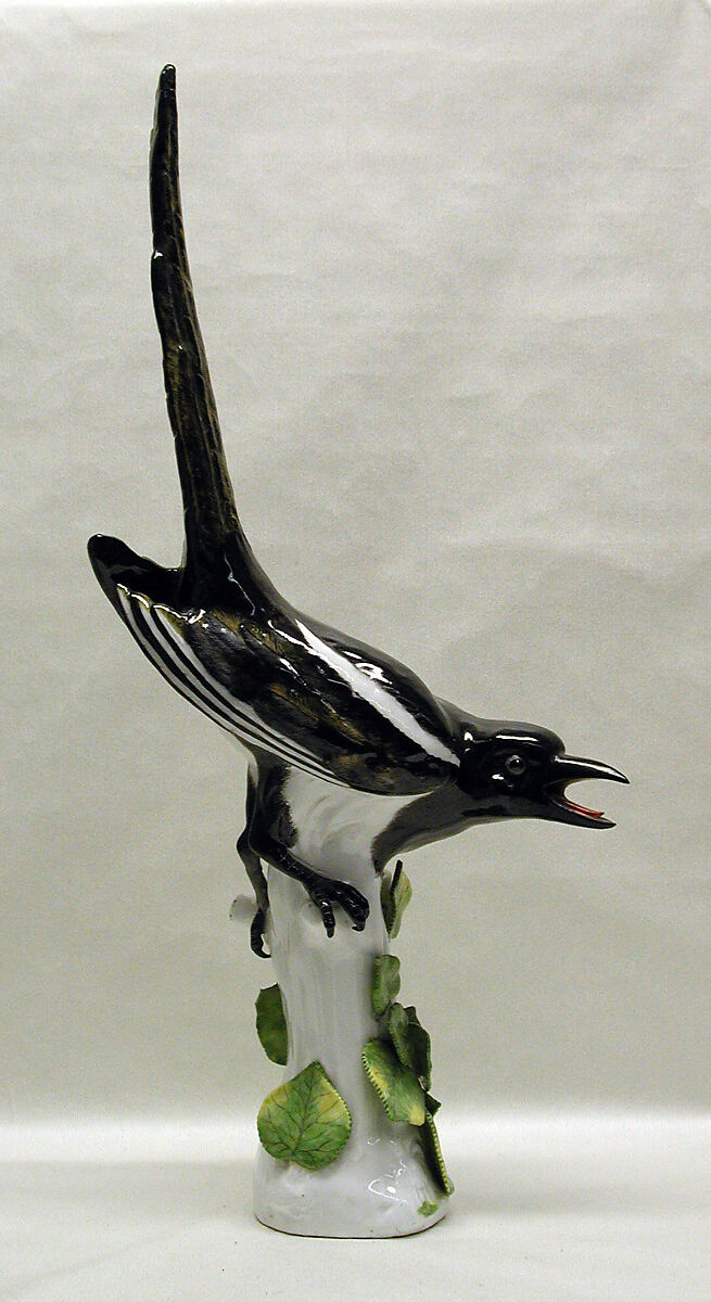 Magpie (one of a pair), Meissen Manufactory (German, 1710–present), Hard-paste porcelain, German, Meissen 