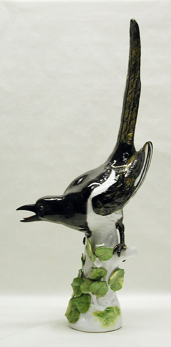 Magpie (one of a pair), Meissen Manufactory (German, 1710–present), Hard-paste porcelain, German, Meissen