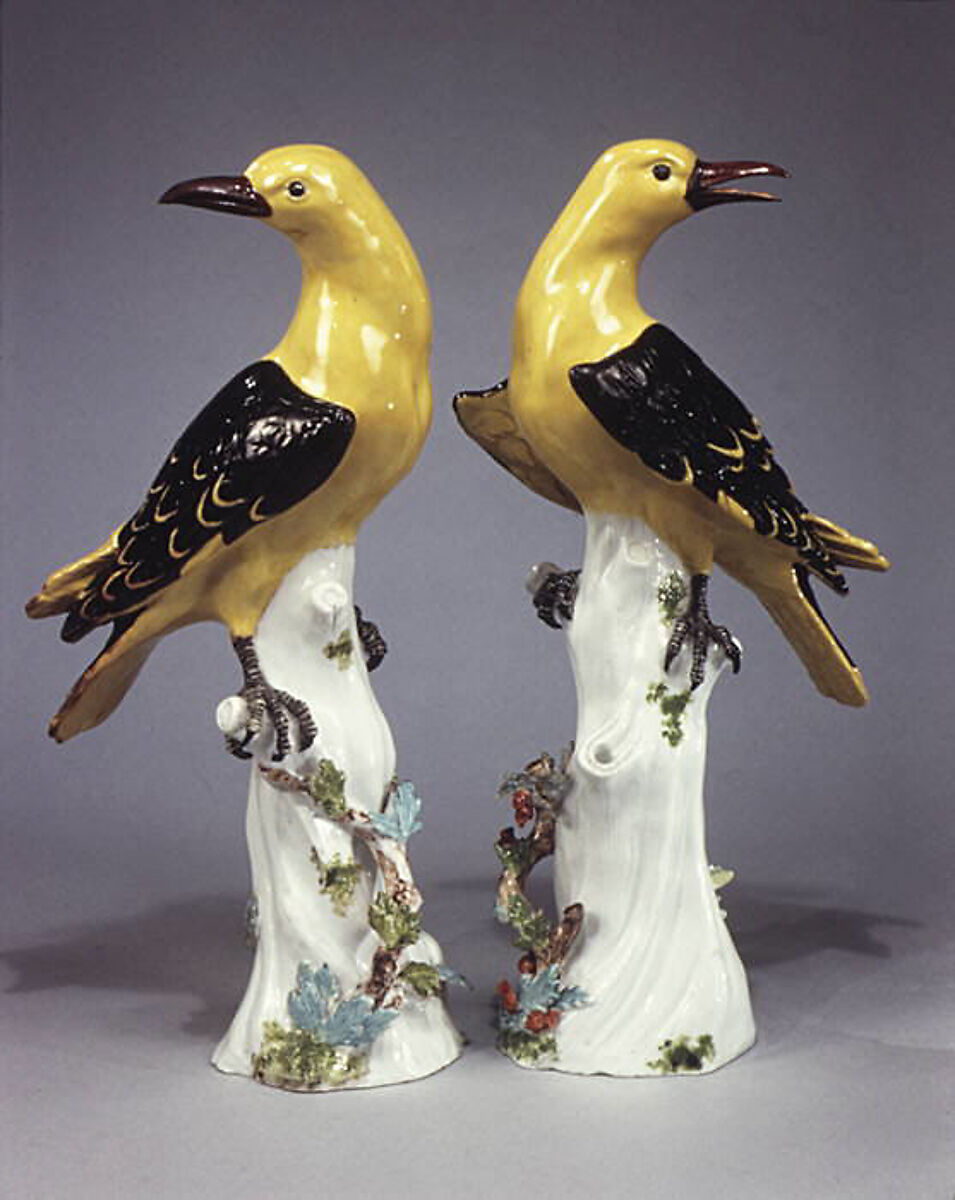 Golden oriole (one of a pair), Meissen Manufactory (German, 1710–present), Hard-paste porcelain, German, Meissen 