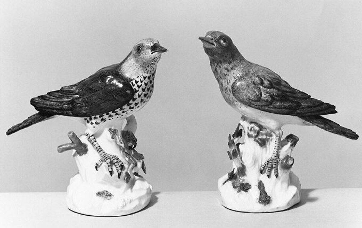 Thrush (one of a pair), Meissen Manufactory (German, 1710–present), Hard-paste porcelain, German, Meissen 