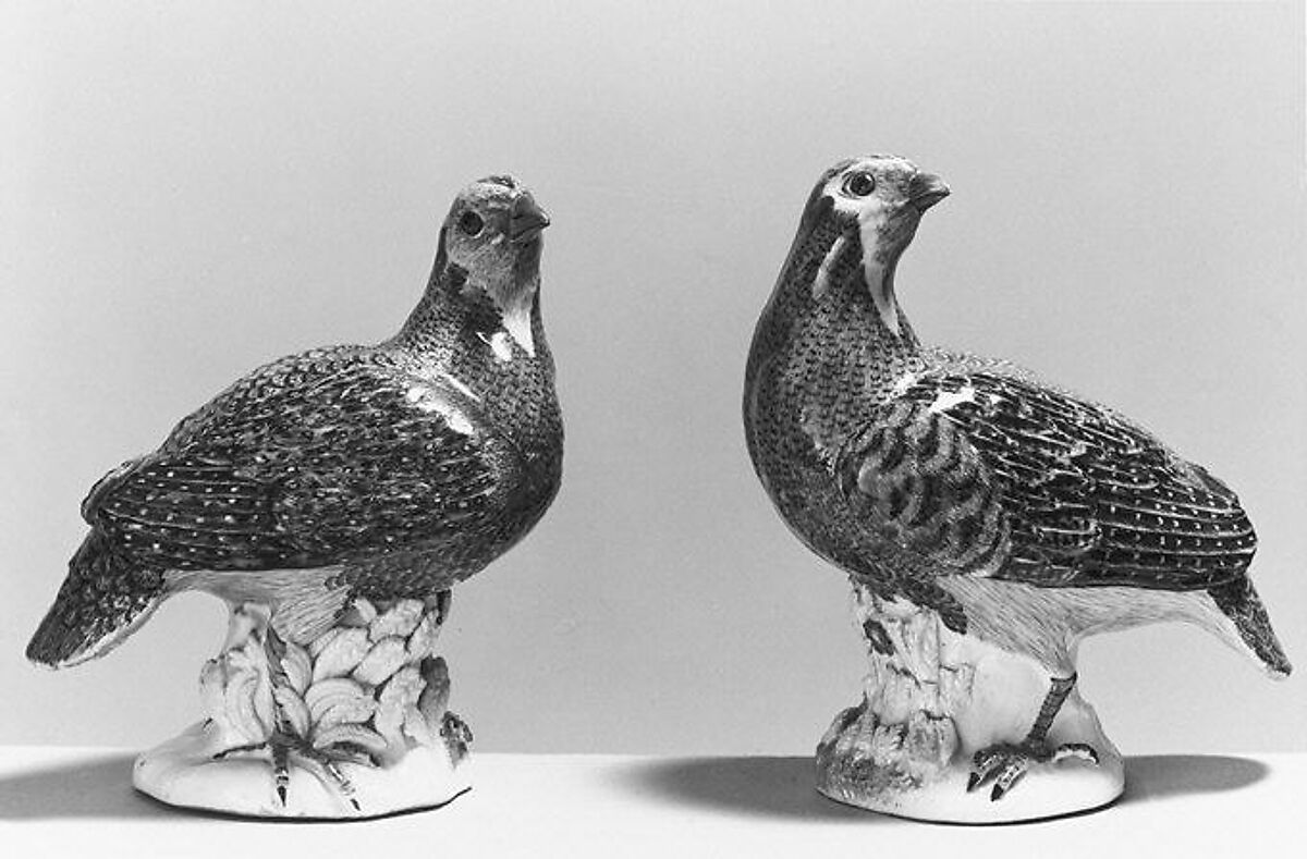 Partridge (one of a pair), Meissen Manufactory (German, 1710–present), Hard-paste porcelain, German, Meissen 