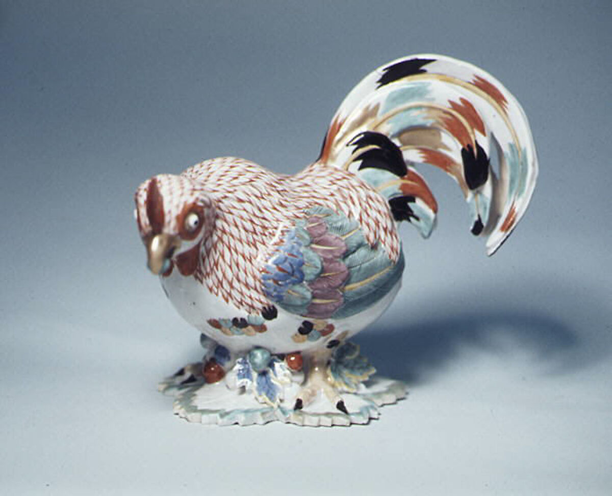 Chinese rooster (one of a pair), Meissen Manufactory (German, 1710–present), Hard-paste porcelain, German, Meissen 