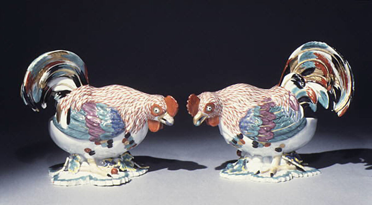 Chinese rooster (one of a pair), Meissen Manufactory (German, 1710–present), Hard-paste porcelain, German, Meissen