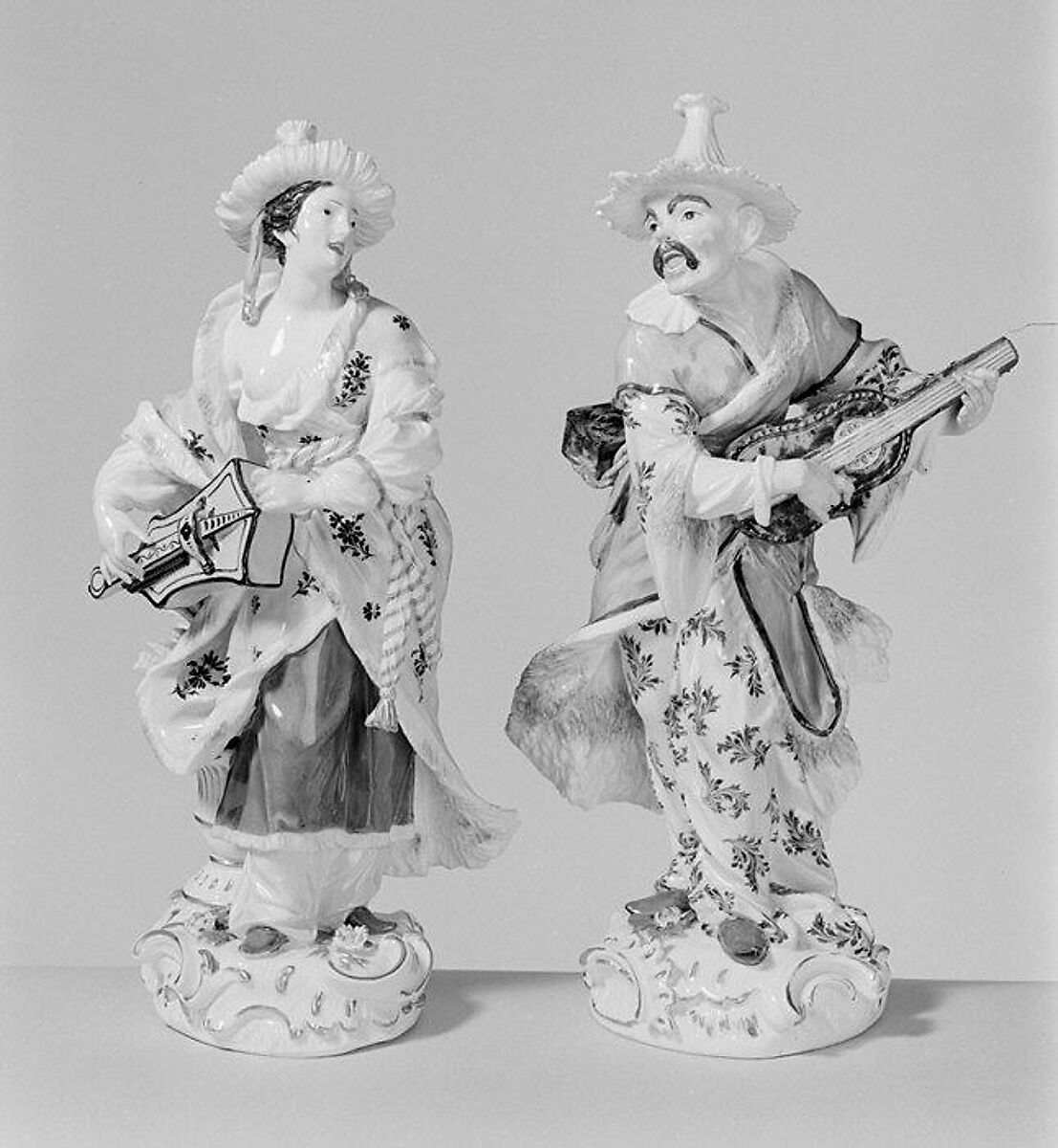 Chinese musician (Malabar) (one of a pair), Meissen Manufactory (German, 1710–present), Hard-paste porcelain, German, Meissen 