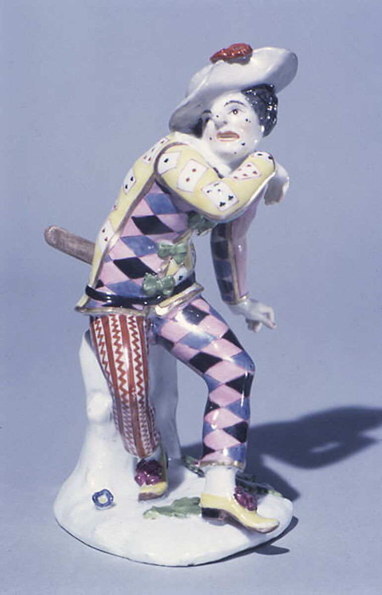Frightened Harlequin, Meissen Manufactory (German, 1710–present), Hard-paste porcelain, German, Meissen 