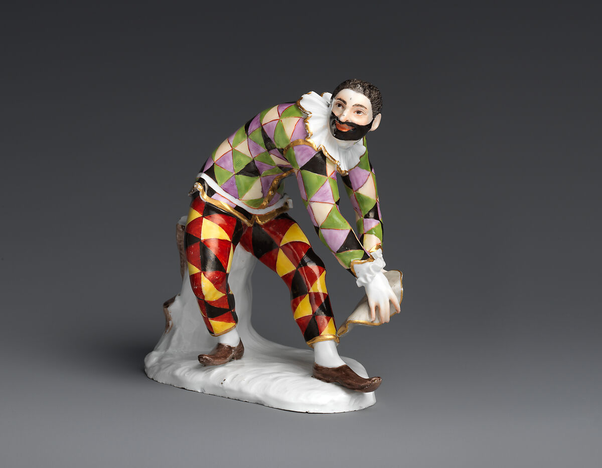 Bowing Harlequin, Meissen Manufactory (German, 1710–present), Hard-paste porcelain, German, Meissen 