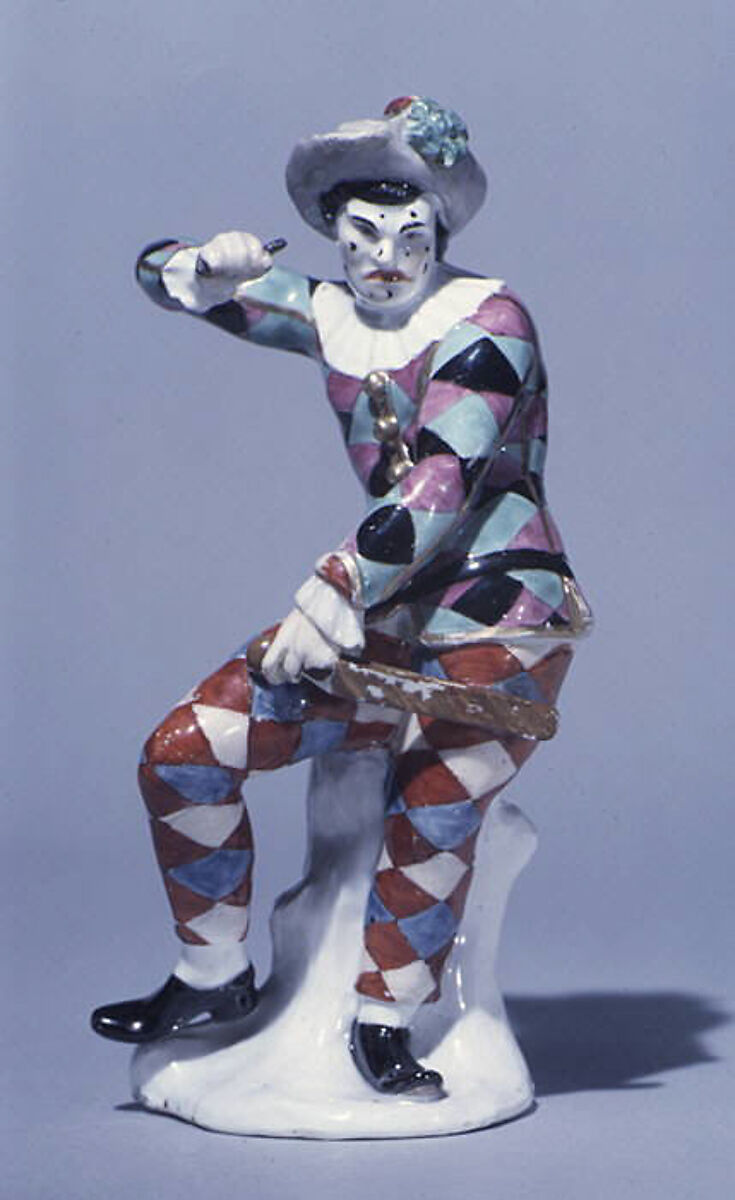 Scowling Harlequin, Meissen Manufactory (German, 1710–present), Hard-paste porcelain, German, Meissen 