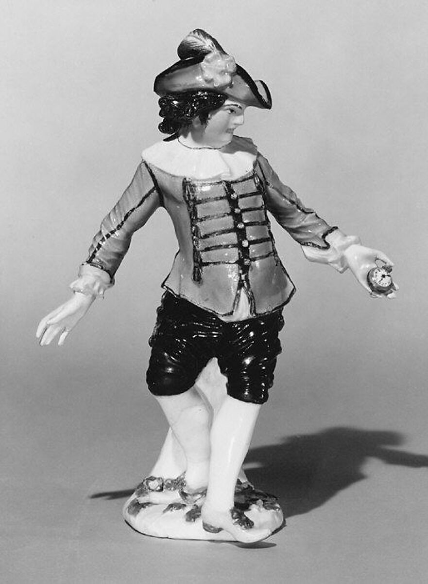 Dancer with watch, Meissen Manufactory (German, 1710–present), Hard-paste porcelain, German, Meissen 