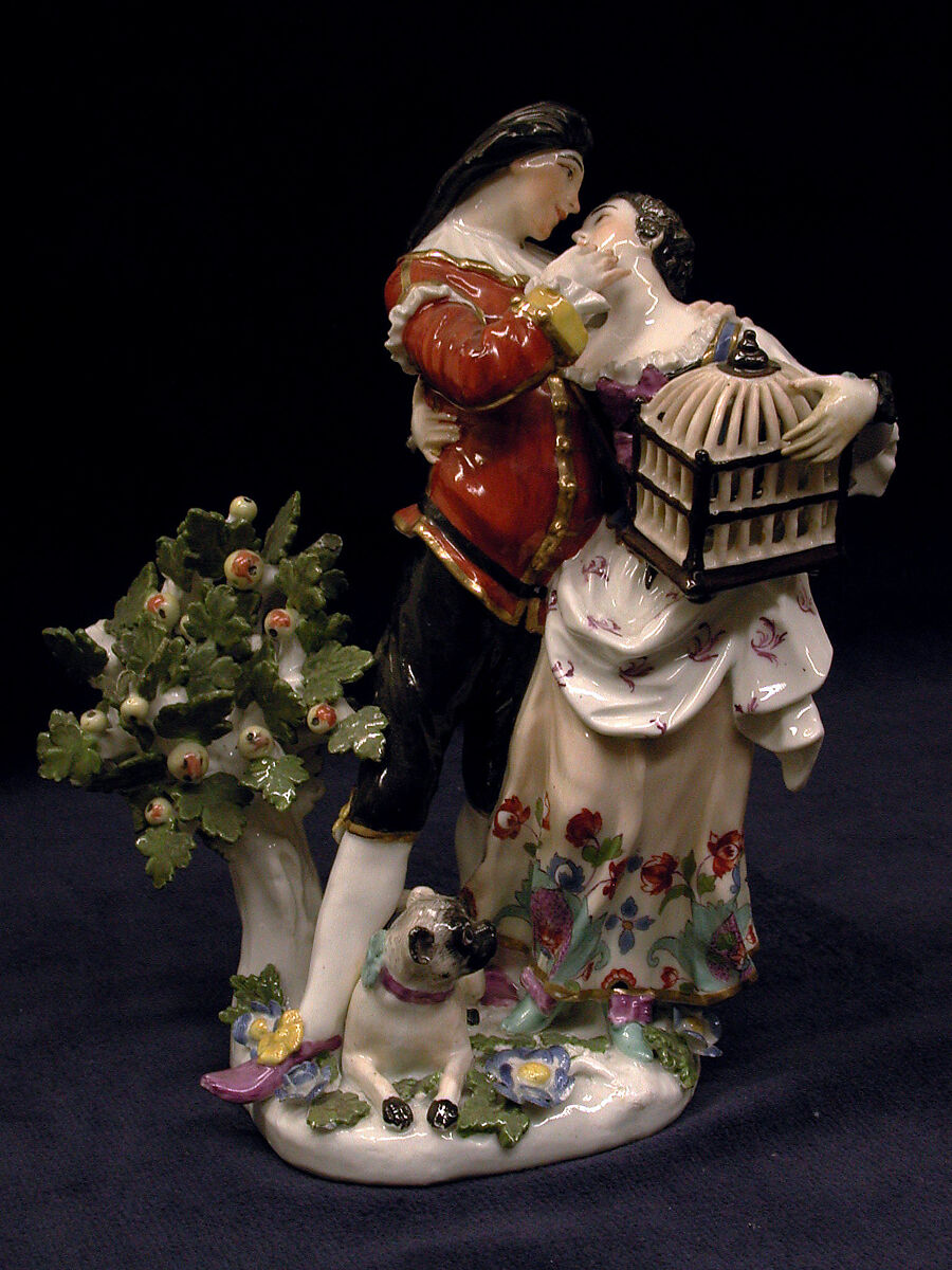 Scaramouche and Columbine embracing, Meissen Manufactory (German, 1710–present), Hard-paste porcelain, German, Meissen 