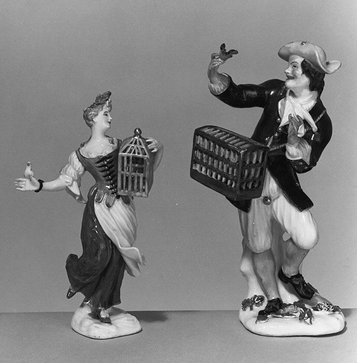 Bird seller (one of a pair), Meissen Manufactory (German, 1710–present), Hard-paste porcelain, German, Meissen 