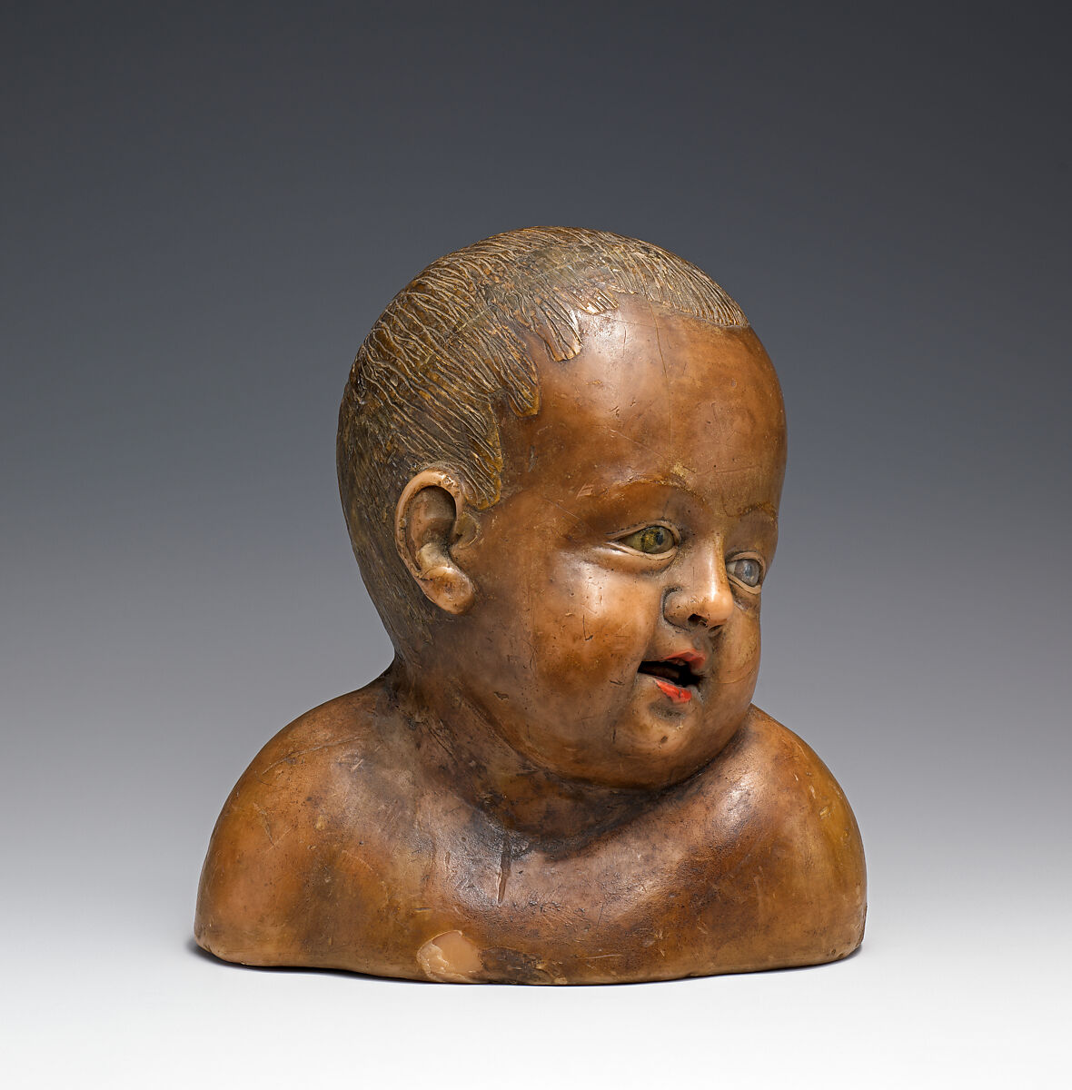 Wax model for the bust of a child, Meissen Manufactory (German, 1710–present), Wax, German, Meissen